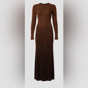 Staud Selma Tan & Black Knit Maxi Dress